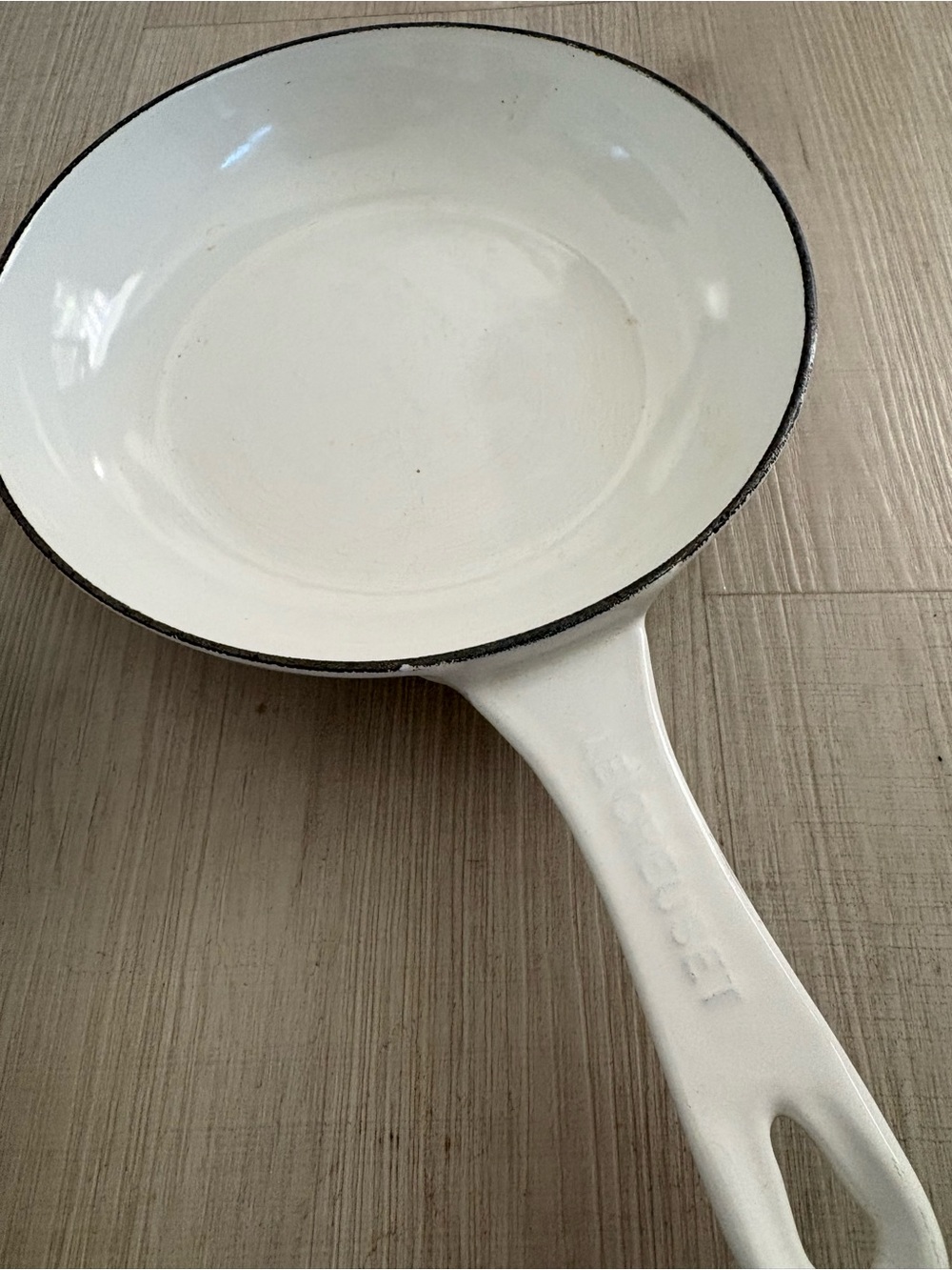 Le Creuset White Cast Iron Skillet